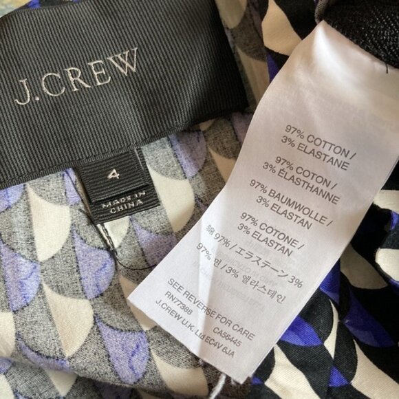 J Crew Blue Print Sleeve Midi Dress medium - Picture 12 of 13